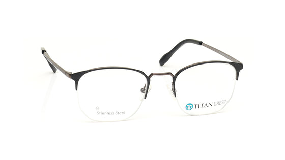Black Semi-Rimmed Unisex Eyeglasses (TC1092UHM4MBRV|51)