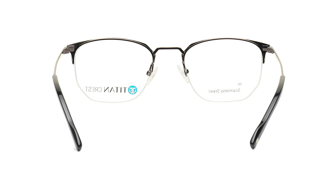 Black Semi-Rimmed Unisex Eyeglasses (TC1092UHM4MBRV|51)