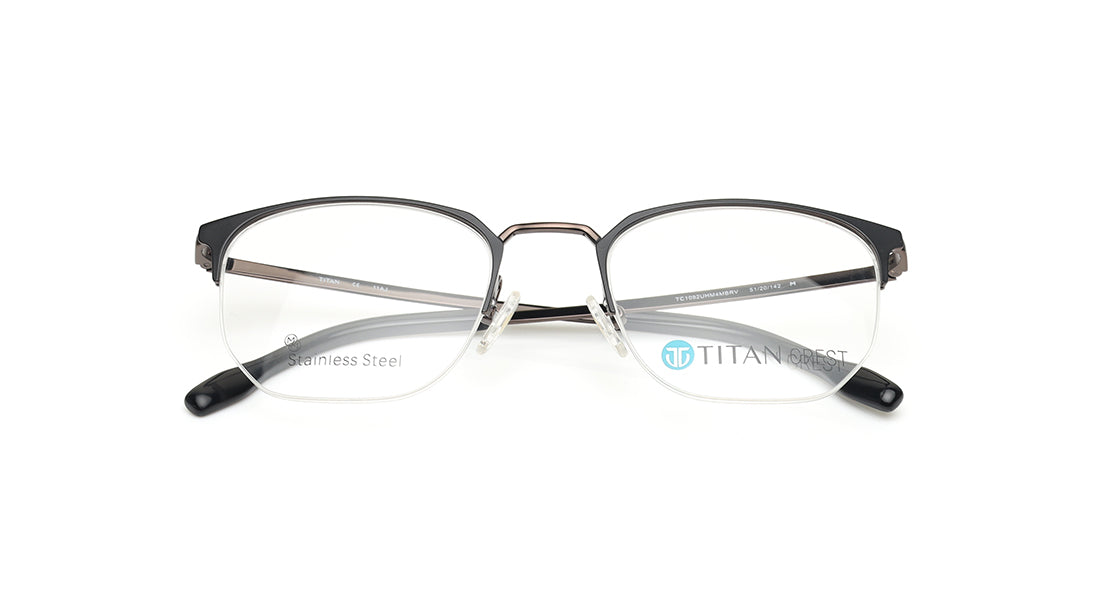 Black Semi-Rimmed Unisex Eyeglasses (TC1092UHM4MBRV|51)