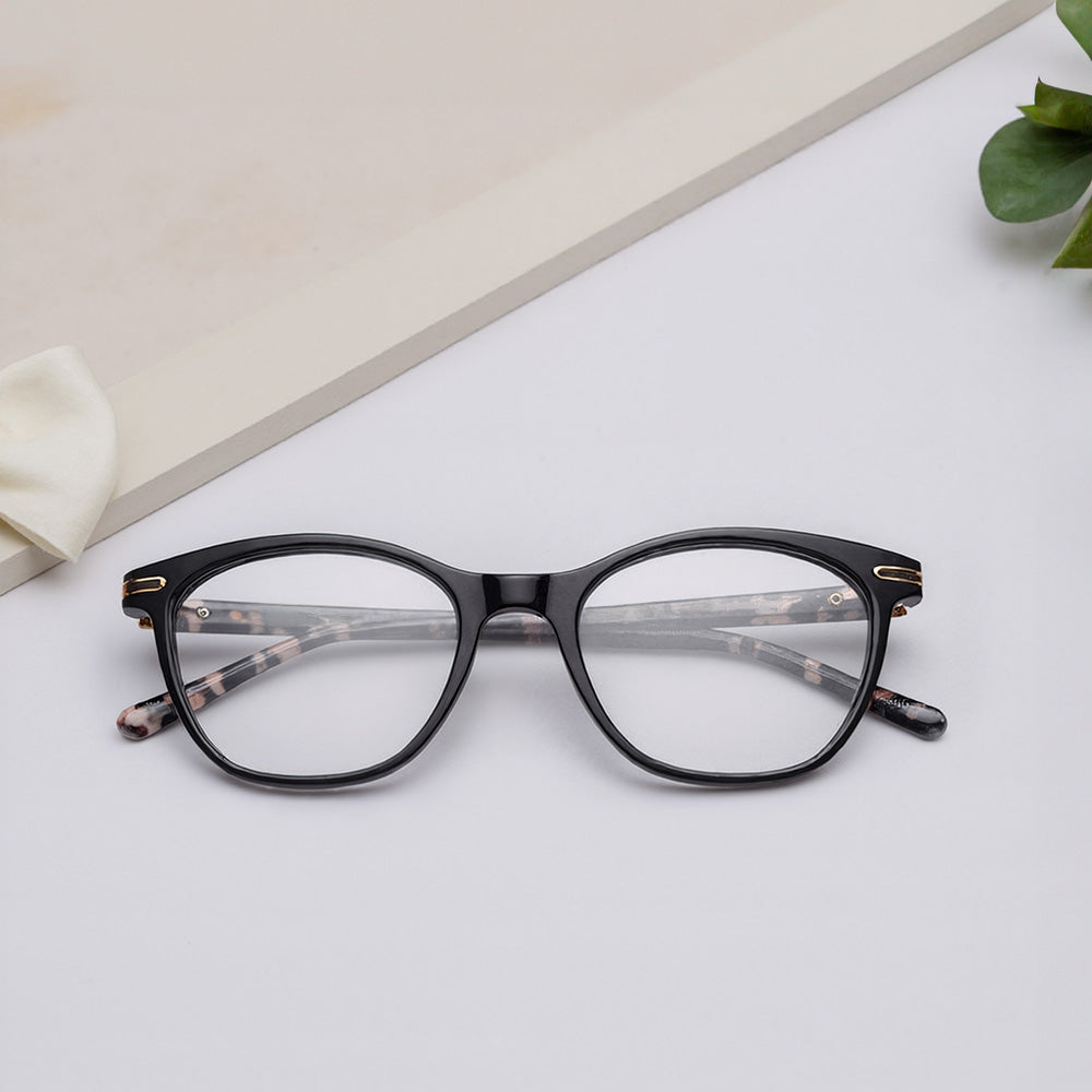 Black CatEye Rimmed Women Eyeglasses (TC1103WFP3MBKV|52)
