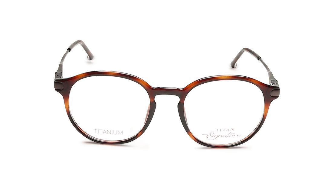 Brown Yellow Round Rimmed Eyeglasses (TF1116MFC1|49)