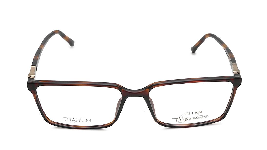 Black Brown Rectangle Rimmed Eyeglasses (TF1150MFC2|54)