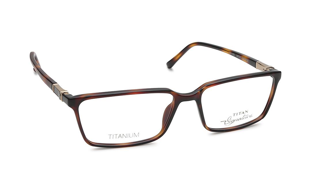Black Brown Rectangle Rimmed Eyeglasses (TF1150MFC2|54)