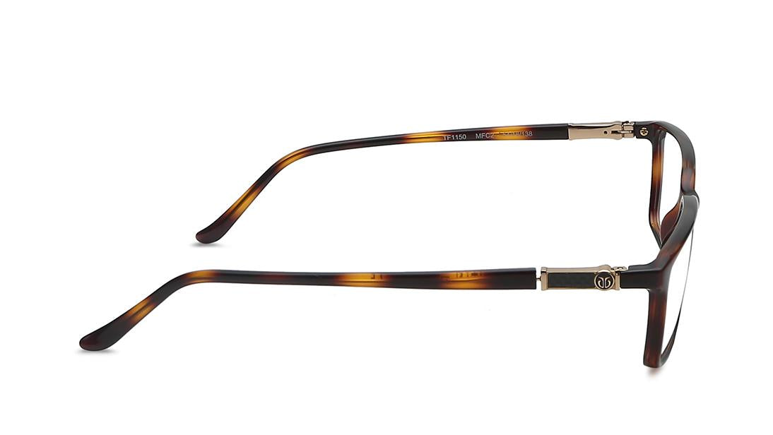 Black Brown Rectangle Rimmed Eyeglasses (TF1150MFC2|54)