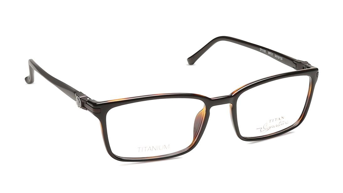 Black Rectangle Rimmed Eyeglasses (TF1151MFC1|54)
