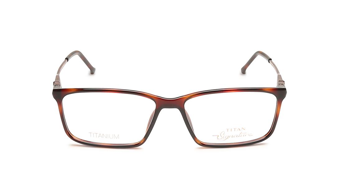 Brown Yellow Rectangle Rimmed Eyeglasses (TF1153MFC2|54)