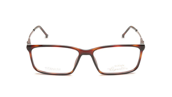 Brown Yellow Rectangle Rimmed Eyeglasses (TF1153MFC2|54)