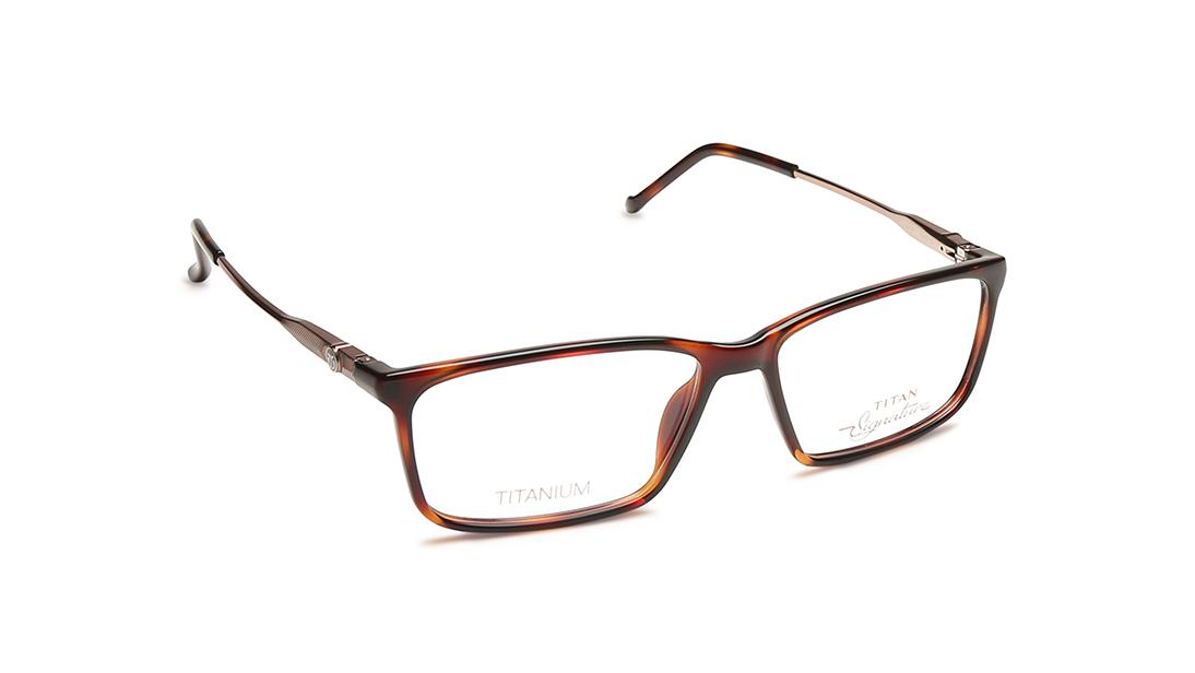 Brown Yellow Rectangle Rimmed Eyeglasses (TF1153MFC2|54)