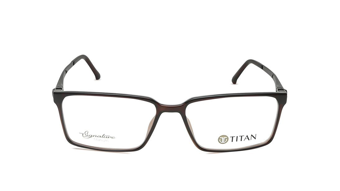 Brown Rectangle Men Eyeglasses (TF1154MFC2V|53)