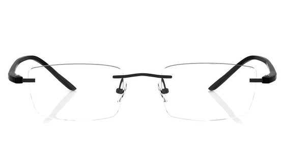 Black Rectangle Rimless Eyeglasses (TR1138A1A1|56)