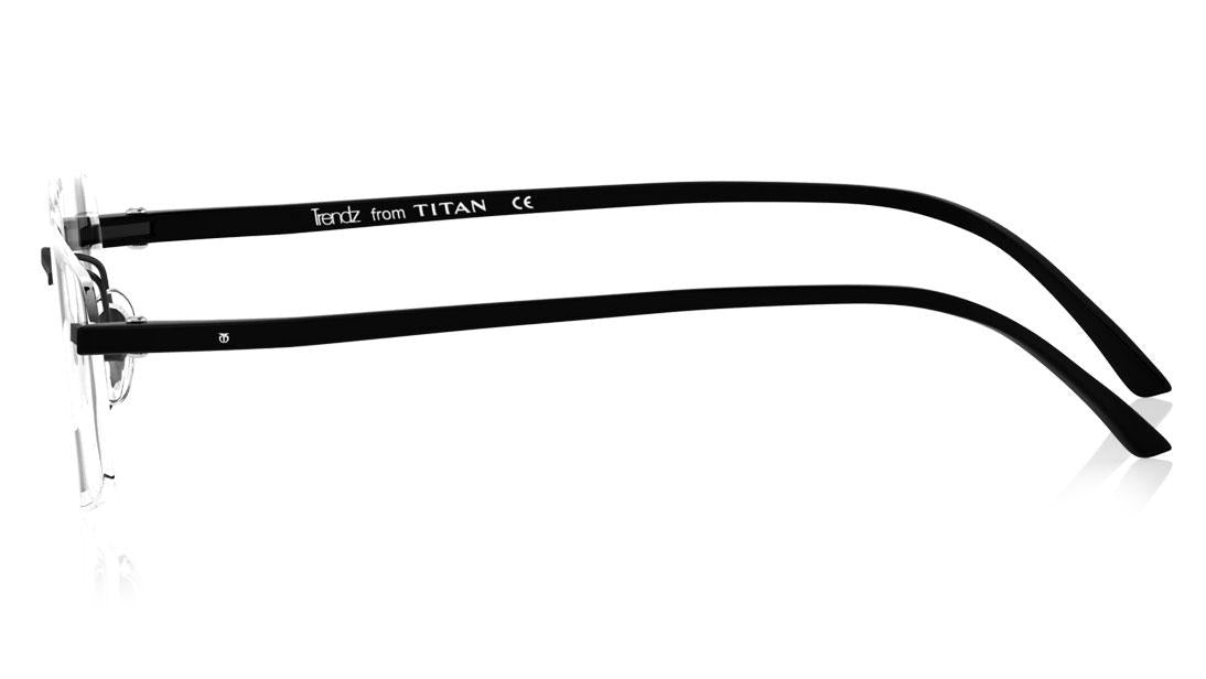 Black Rectangle Rimless Eyeglasses (TR1138A1A1|56)