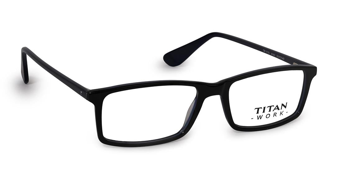Blue Rectangle Rimmed Eyeglasses (TR1174A1A1|51)