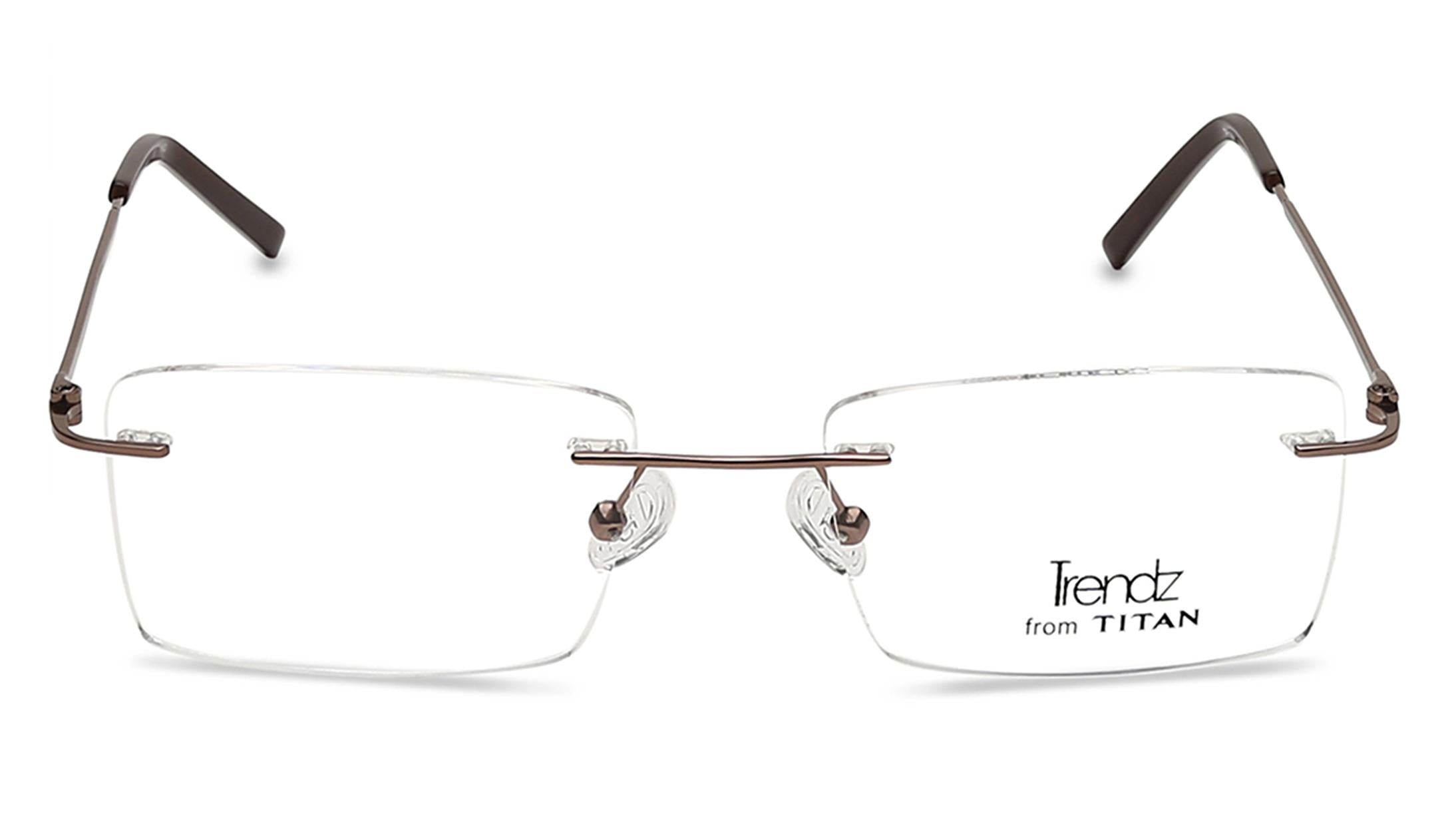 Black Square Rimless Eyeglasses(TR1264MRM2V)