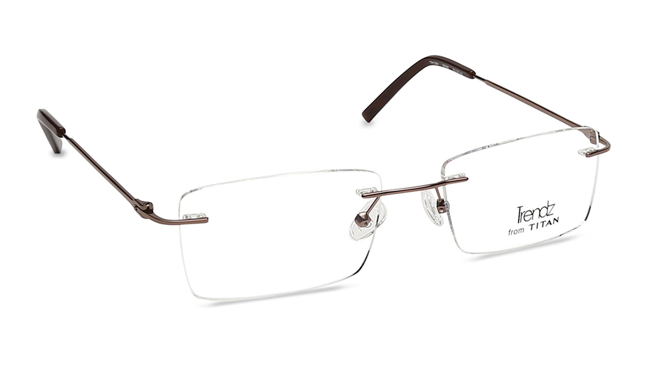 Black Square Rimless Eyeglasses(TR1264MRM2V)
