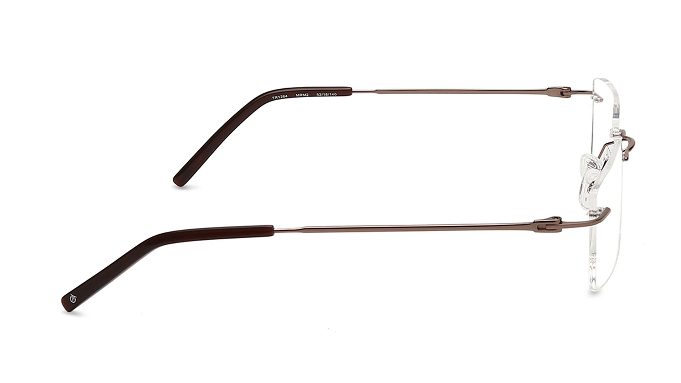 Black Square Rimless Eyeglasses(TR1264MRM2V)