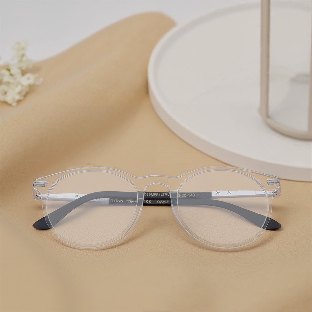 Transparent Round Rimmed Eyeglasses for Men
