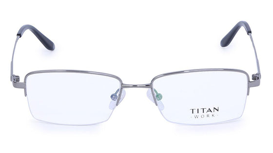 Silver Rectangle Semi-Rimmed Eyeglasses (TW1031MHM1|52)