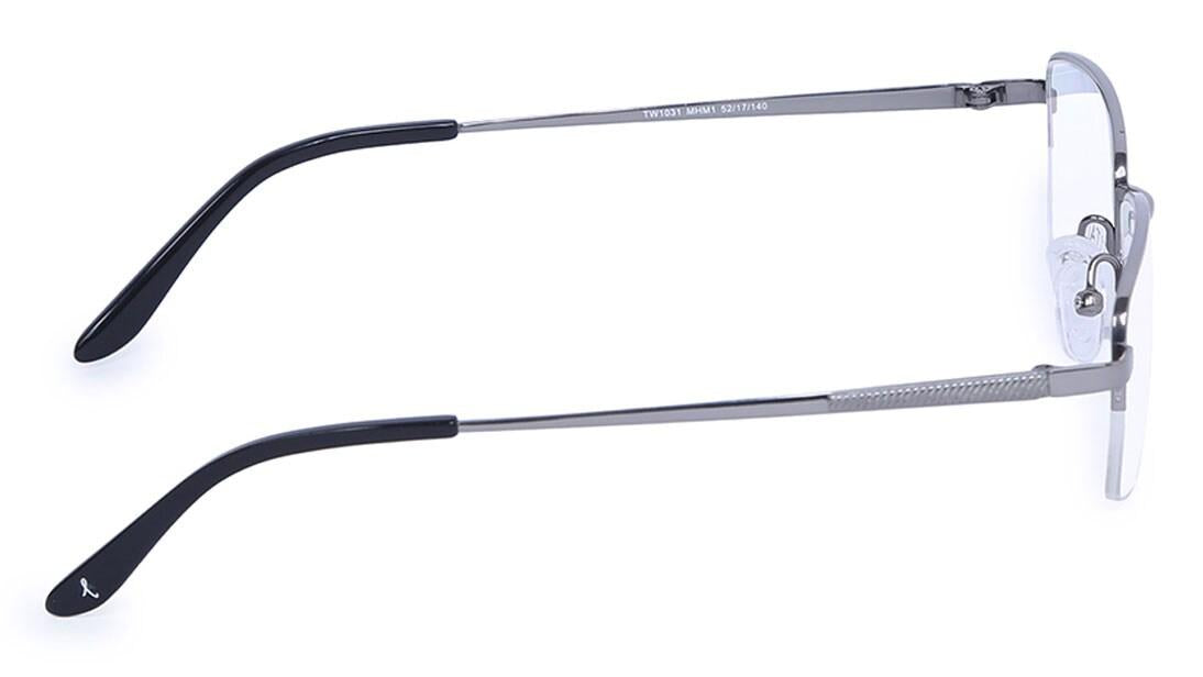 Silver Rectangle Semi-Rimmed Eyeglasses (TW1031MHM1|52)