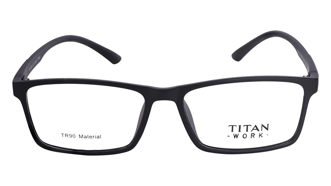 Black Rectangle Rimmed Eyeglasses (TW1106MFP1|55)