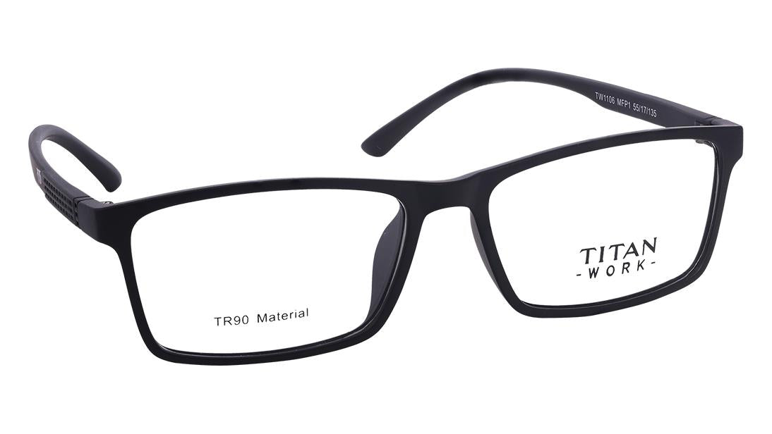 Black Rectangle Rimmed Eyeglasses (TW1106MFP1|55)