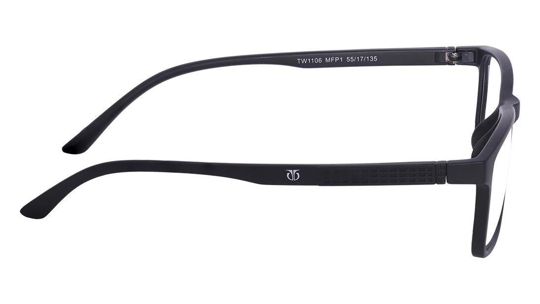 Black Rectangle Rimmed Eyeglasses (TW1106MFP1|55)