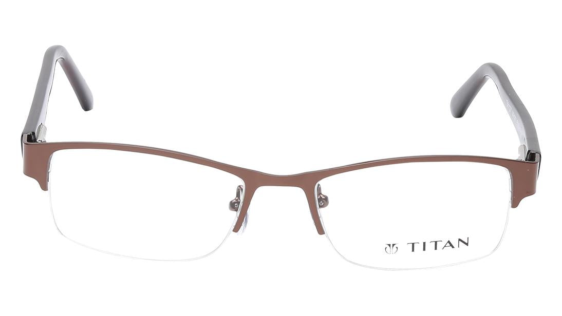 Brown Rectangle Semi-Rimmed Eyeglasses (TW1127WHM1|50)