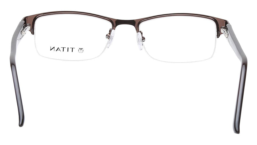 Brown Rectangle Semi-Rimmed Eyeglasses (TW1127WHM1|50)