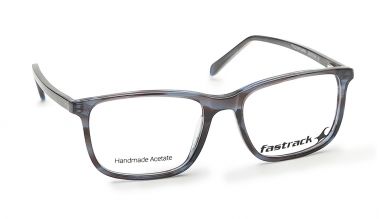 Fluid Grey Rectangle Rimmed Eyeglasses (FT1227UFP1MPRV|52)