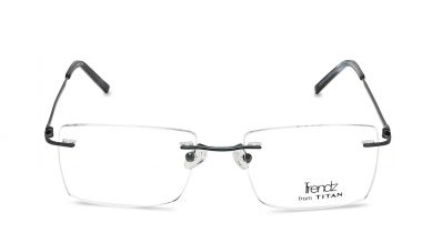 GunMetal Rectangle Rimless Eyeglasses (TR1263MRM2V|55)