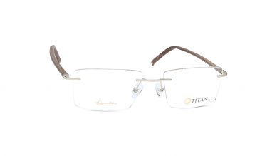 Gold Rectangle Men Eyeglasses ( TS1034MRC1MBRV|54)