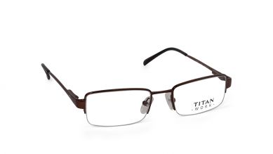 Brown Rectangle Semi-Rimmed Eyeglasses (E1356A1A1|48)
