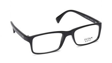 Black Rectangle Rimmed Eyeglasses (E1391B1A1|50)