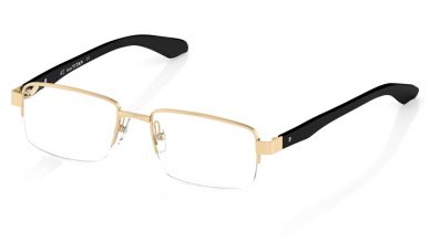 Gold Rectangle Semi-Rimmed Eyeglasses  (E1443B1A1|52)