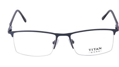 Blue Rectangle Semi-Rimmed Eyeglasses (EW1007MHM1|52)