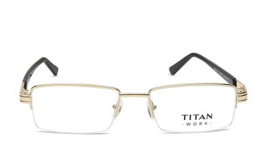 Gold Rectangle Semi-Rimmed Eyeglasses (EW1016MHM1|52)