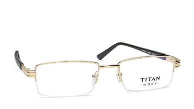 Gold Rectangle Semi-Rimmed Eyeglasses (EW1016MHM1|52)