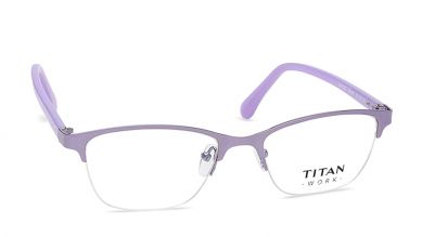 Purple Square Semi-Rimmed Eyeglasses (EW1022WHM1|51)