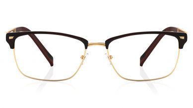 Brown/Gold Wayfarer Rimmed Eyeglasses (TR1263MRM1|54)