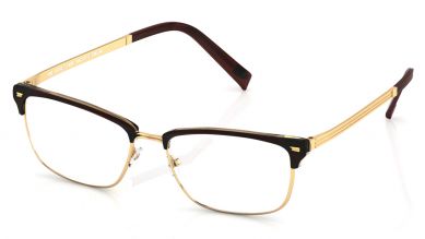 Brown/Gold Wayfarer Rimmed Eyeglasses (TR1263MRM1|54)