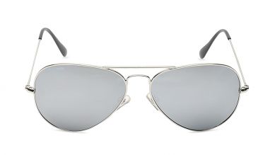 Silver Aviator Men Sunglasses (M165BK22G|57)