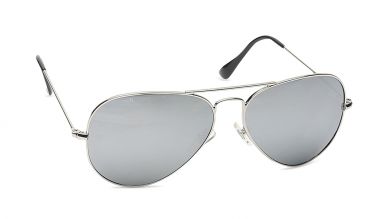 Silver Aviator Men Sunglasses (M165BK22G|57)