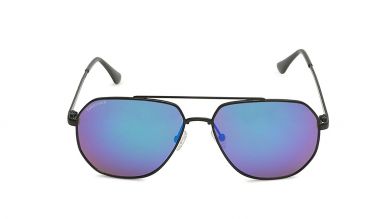 Black Aviator Unisex Sunglasses (M186BU1|58)