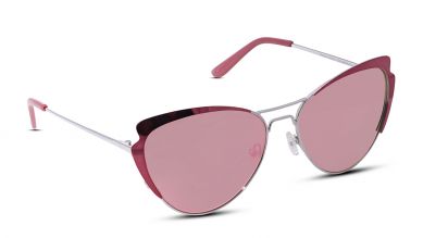 Silver Cateye Fastrack Women Sunglasses (M196PK1F|57)