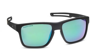 Black Wayfarer Men Sunglasses (P415GR1|56)