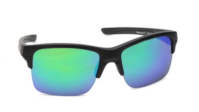 Black Rectangle Men Sunglasses (P421GR1|63)
