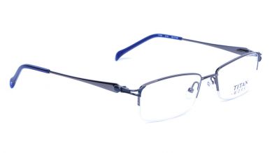 Blue Rectangle Semi-Rimmed Eyeglasses (T1784C1A1|52)