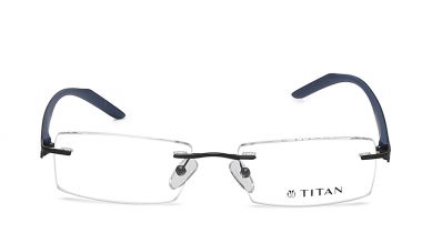 Black Rectangle Rimless Eyeglasses (T2267A1A1|51)
