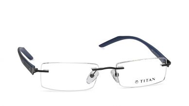 Black Rectangle Rimless Eyeglasses (T2267A1A1|51)