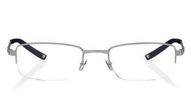Gun Metal Rectangle Semi-Rimmed Eyeglasses (T2280A1A1|50)