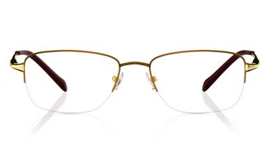 Copper Rectangle Semi-Rimmed Eyeglasses (T2325B1A1|50)